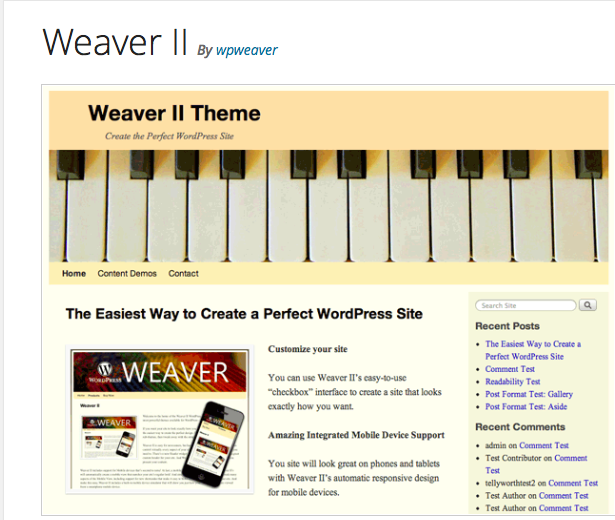 Weaver II WordPress theme